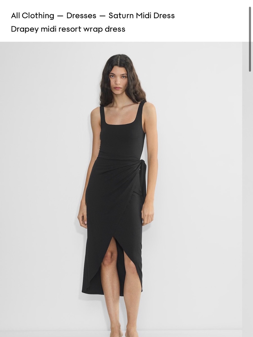 BRAND NEW with TAGS: Aritzia Black Saturn Midi Wrap Dress